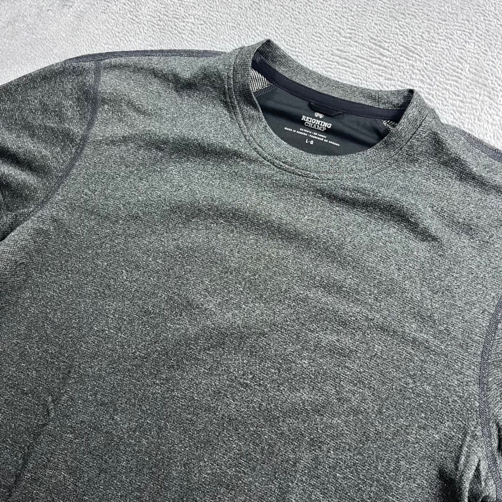 Reigning Champ Mens Heather Grey Performance Training T-Shirt L Made in Canada